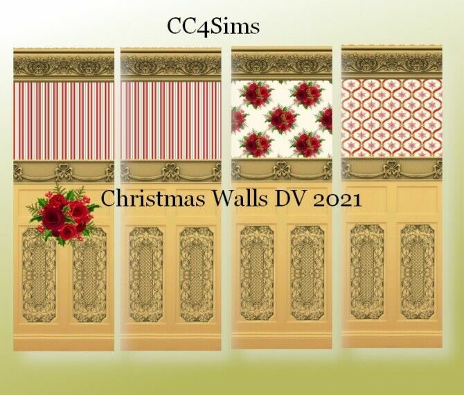 Christmas Walls DV1 By Christine Sims 4 CC