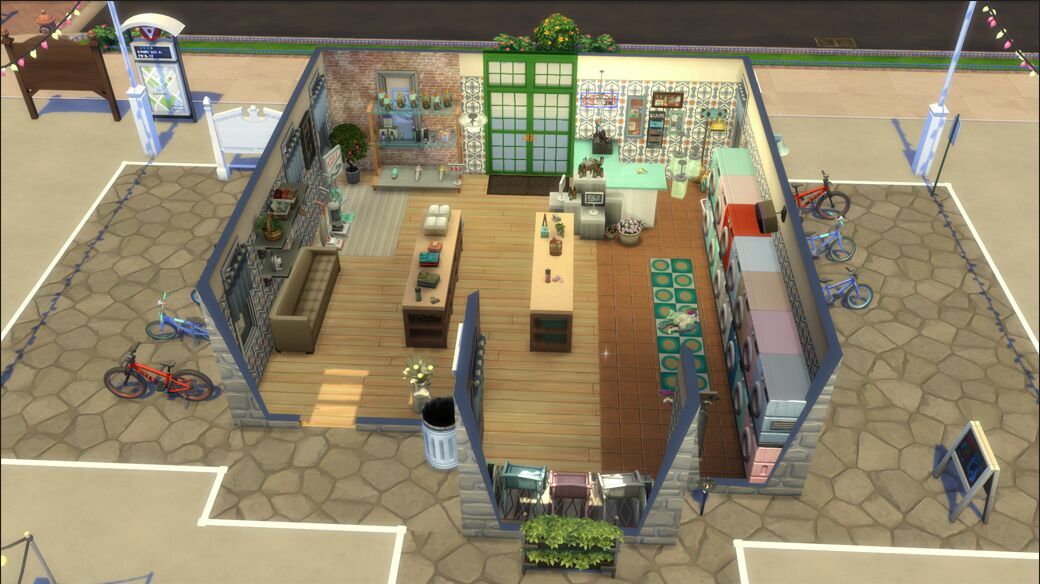 sims 4 cc cling laundromat cafe by collettee6 3