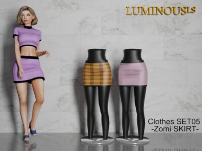 Clothes SET05 -Zomi Skirt- By Luminousls Sims 4 CC