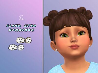 Cloud Stud Earrings For Toddlers By Simlasya Sims 4 CC