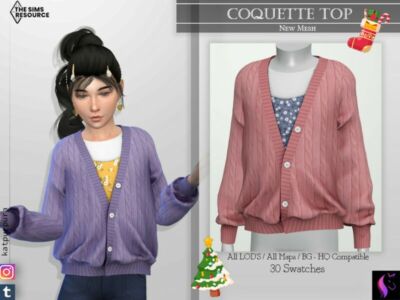 Coquette TOP By Katpurpura Sims 4 CC