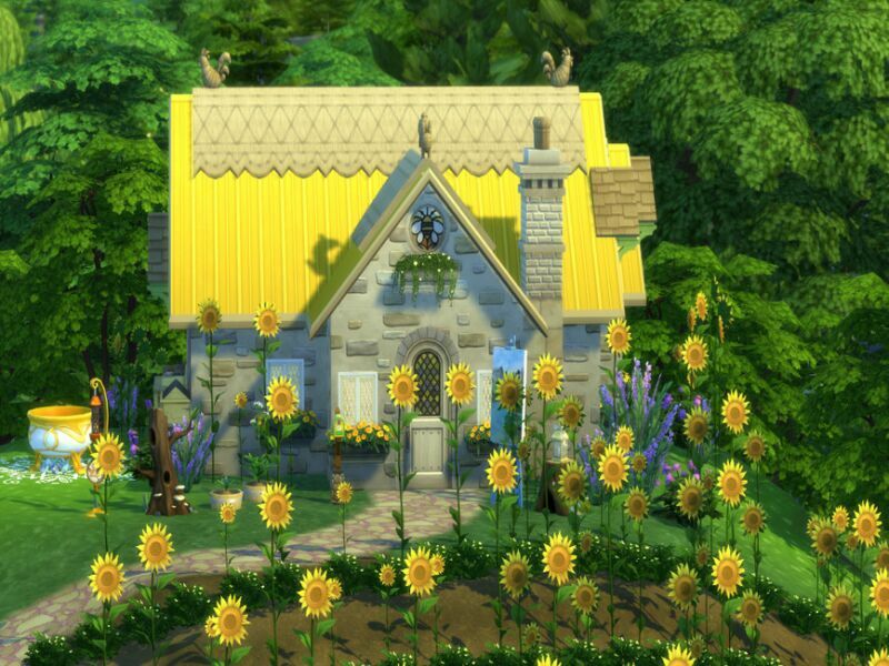 sims 4 cc cottage sunflower by susancho93 2