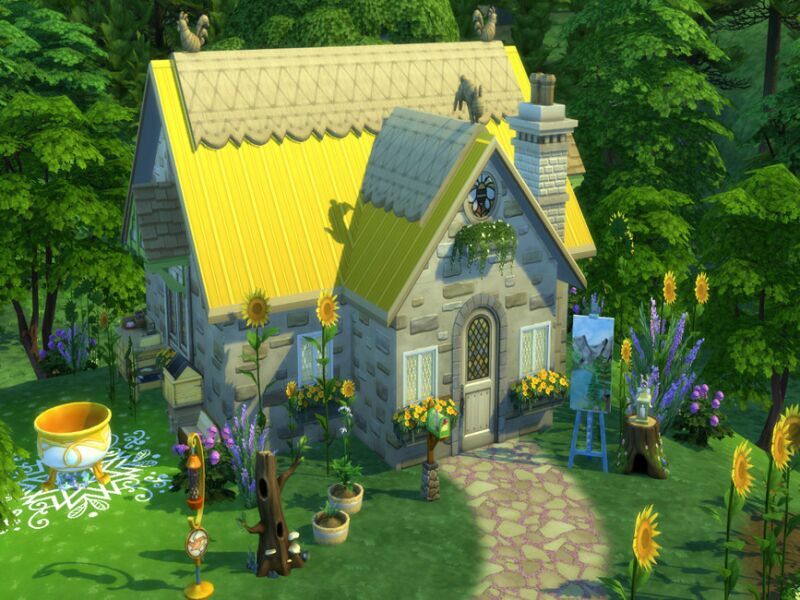 sims 4 cc cottage sunflower by susancho93 3