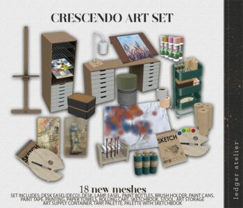 Cresendo ART SET With Bonus Items (Atelier Tier) Sims 4 CC