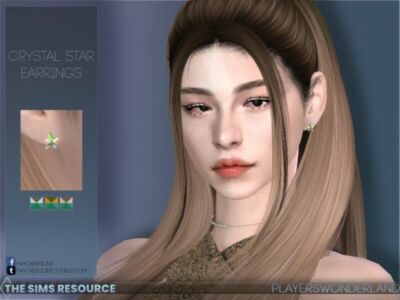 Crystal Star Earrings By Playerswonderland Sims 4 CC