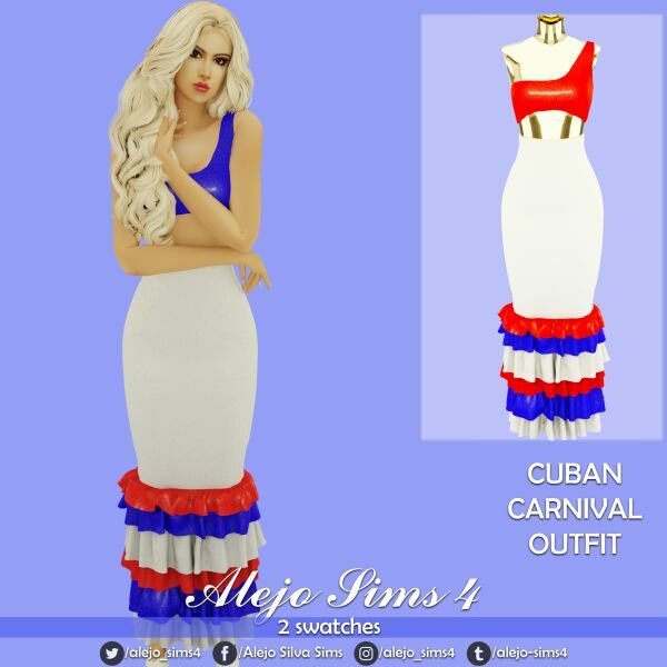 Cuban Carnival Outfit Sims 4 CC Download