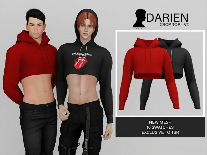 Darien (Crop TOP V2) Sims 4 CC