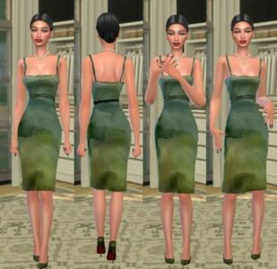 Deep Decollete Mid-Dress By Raaveclas Sims 4 CC