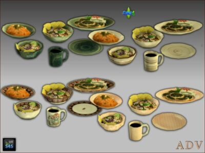 Default Replacements Tableware Sims 4 CC