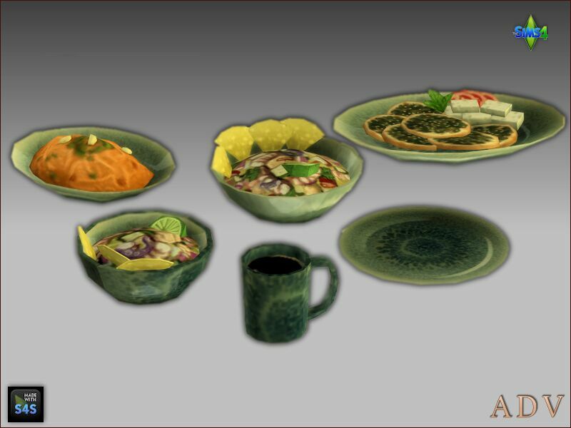 sims 4 cc default replacements tableware 2