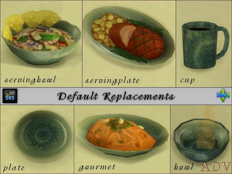 sims 4 cc default replacements tableware 3