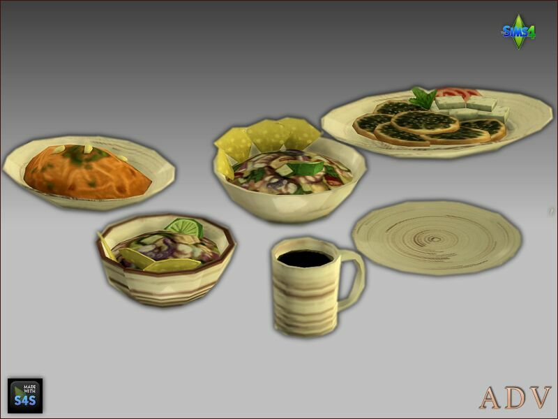 sims 4 cc default replacements tableware 4