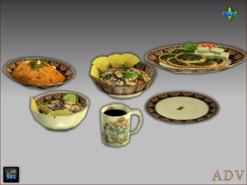 sims 4 cc default replacements tableware 6