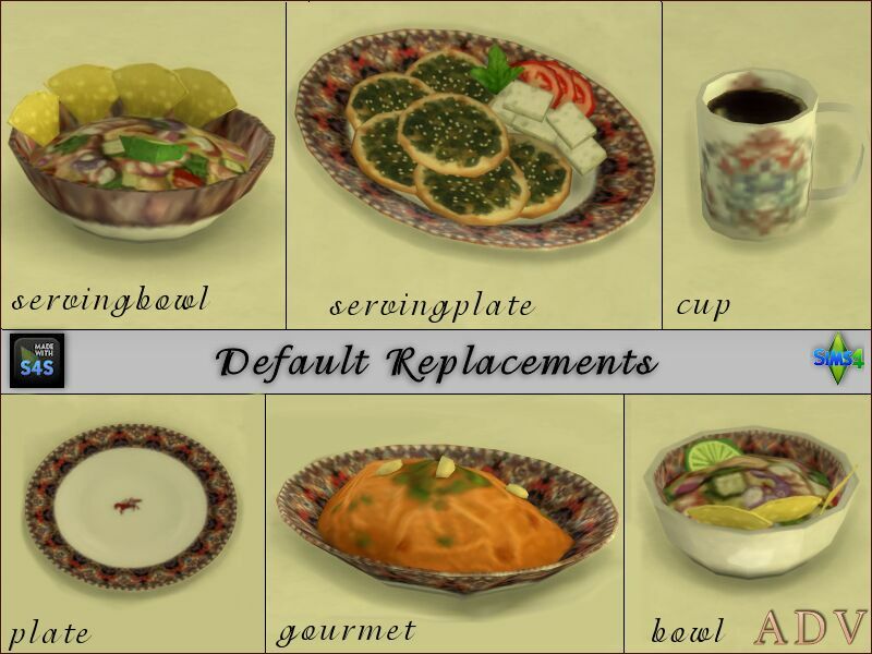 sims 4 cc default replacements tableware 7