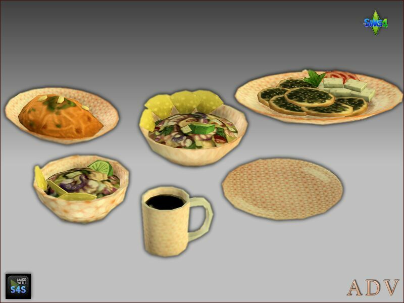 sims 4 cc default replacements tableware 8