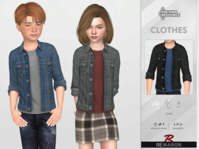 Denim Jacket 01 For Child By Remaron Sims 4 CC