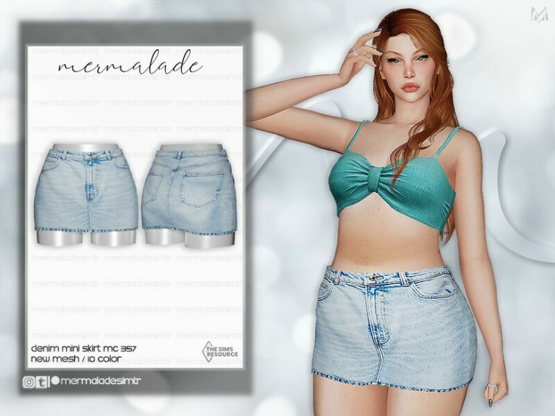 Denim Mini Skirt MC357 By Mermaladesimtr Sims 4 CC