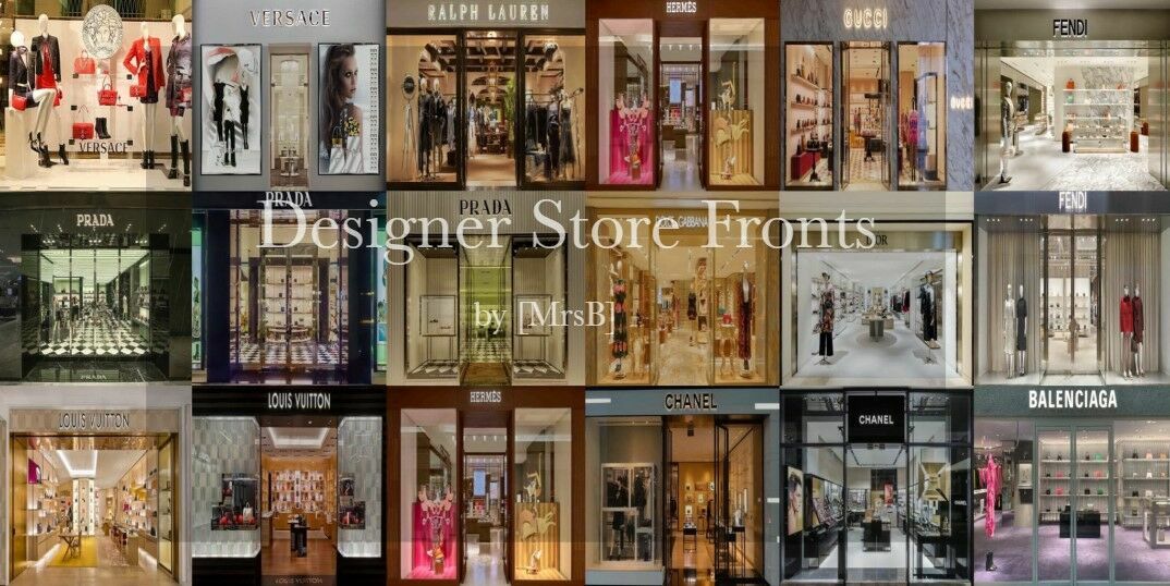 Designer Store Fronts |CC By Mrsbarbiex3 Sims 4 CC