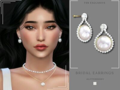 Diamond Bridal Earrings Sims 4 CC