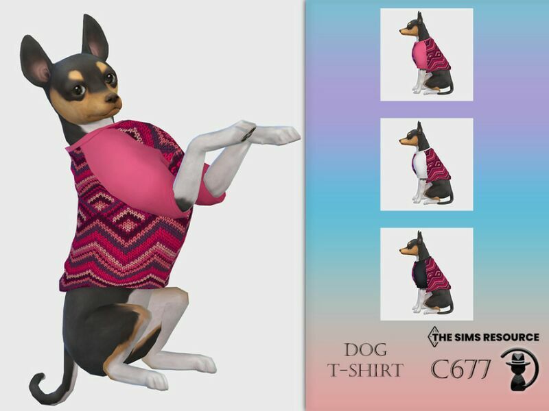 DOG T-Shirt C677 By Turksimmer Sims 4 CC