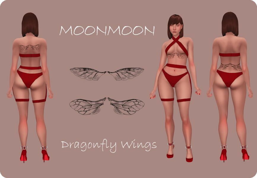 Dragonfly Wings Tattoo By Moonmoonsim Sims 4 CC