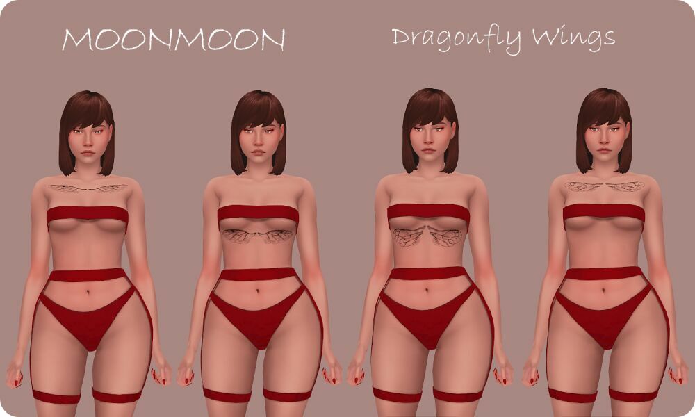 sims 4 cc dragonfly wings tattoo by moonmoonsim 2