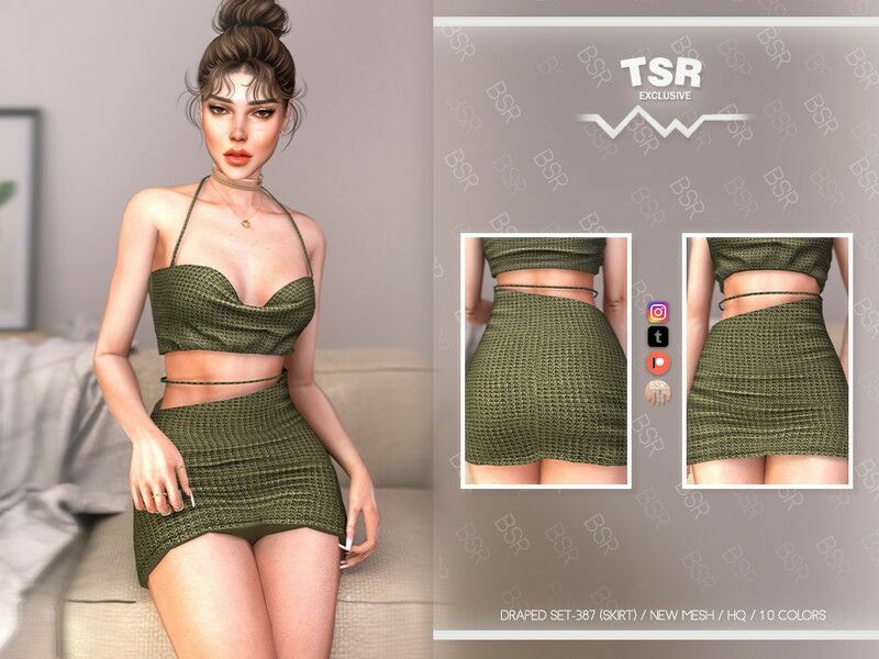 Draped SET-387 (Skirt) BD1056 By Busra-Tr Sims 4 CC