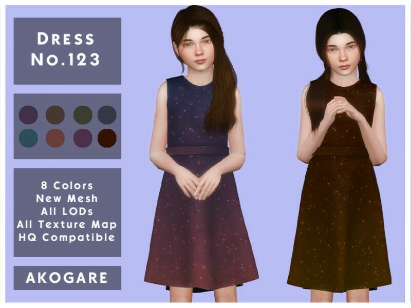 Dress NO.123 By _Akogare_ Sims 4 CC