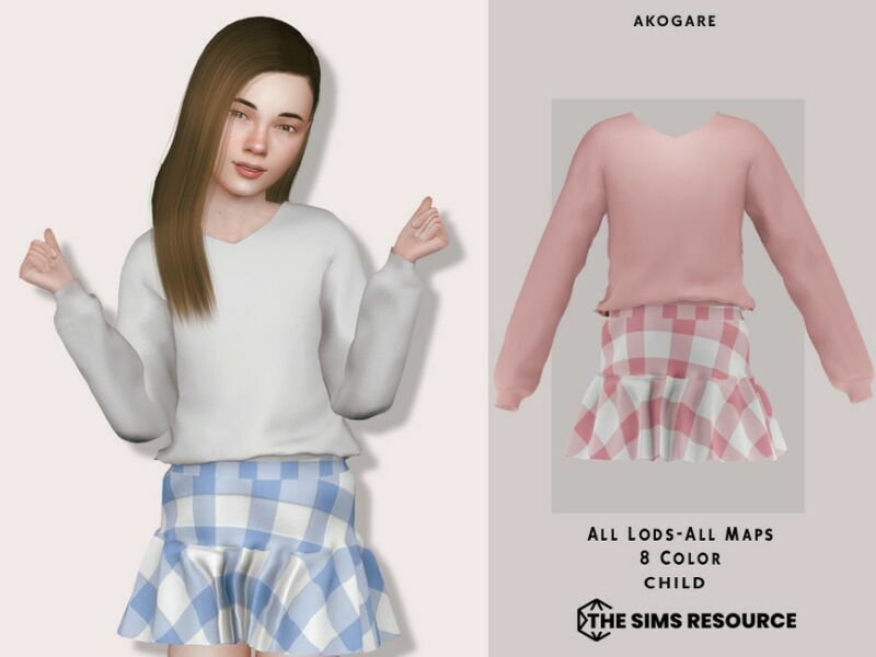 Dress NO.206 By _Akogare_ Sims 4 CC