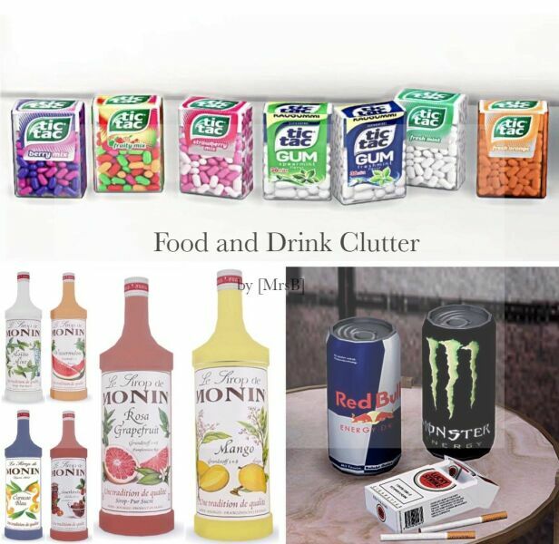 Drink And Food Clutter| CC By Mrsbarbiex3 Sims 4 CC