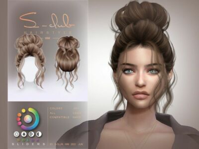 Elegant Updo Hairstyle(Esther) By S-Club Sims 4 CC