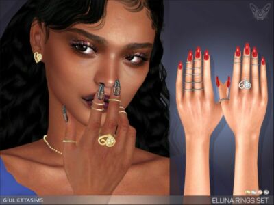 Ellina Rings SET By Feyona Sims 4 CC