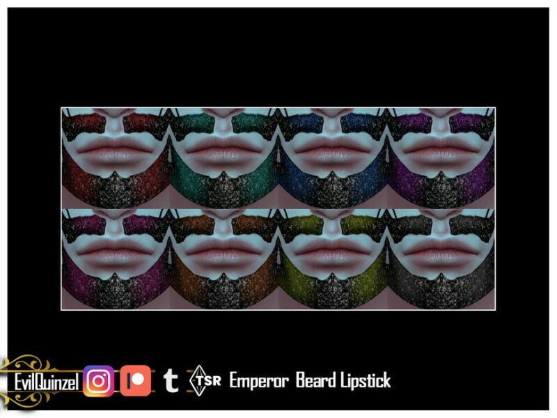 sims 4 cc emperor beard lipstick by evilquinzel 2