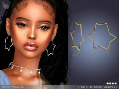 Esme Star Earrings By Feyona Sims 4 CC