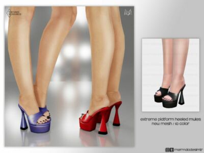 Extreme Platform Heeled Mules S03 By Mermaladesimtr Sims 4 CC