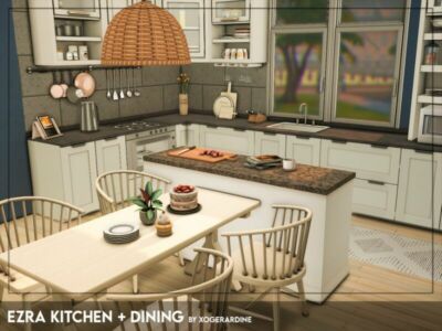 Ezra Kitchen + Dining (TSR Only CC) By Xogerardine Sims 4 CC