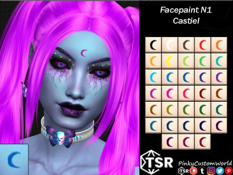 Facepaint N1 – Castiel By Pinkycustomworld Sims 4 CC