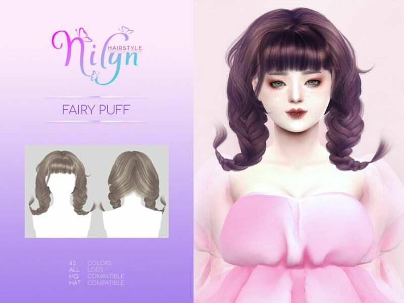 Fairy Puff Hair – NEW Mesh By Nilyn Sims 4 CC