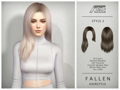 Fallen – Style 2 (Hairstyle) Sims 4 CC