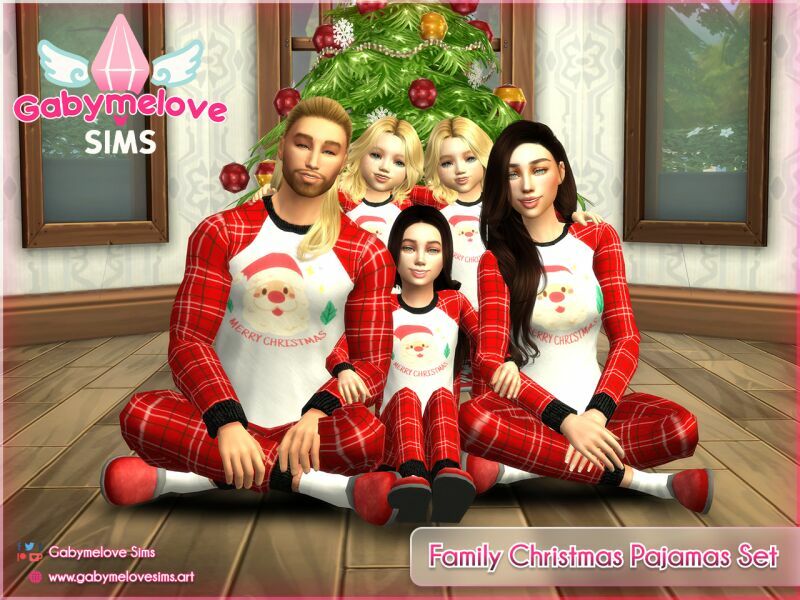 Family Christmas Pajamas SET Sims 4 CC