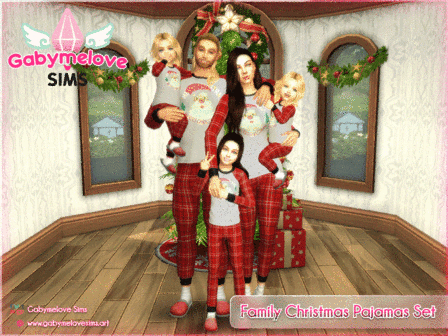 sims 4 cc family christmas pajamas set 3