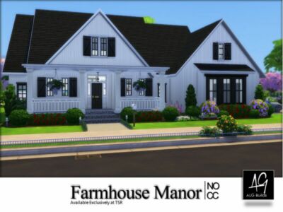 Farmhouse Manor By Algbuilds Sims 4 CC