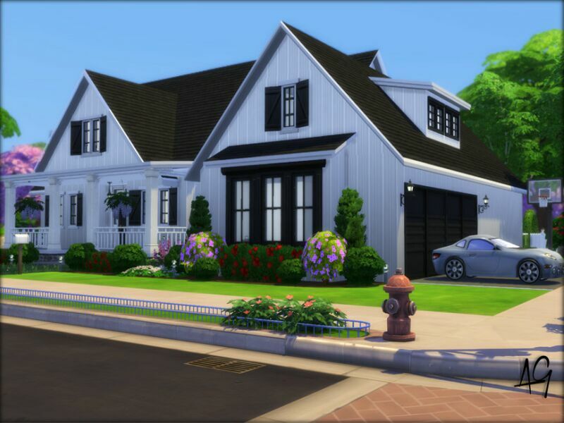 sims 4 cc farmhouse manor by algbuilds 2