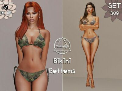 / Female Teen/Adult/Elder Everyday Clothing: Camouflage Bikini Bottoms Sims 4 CC