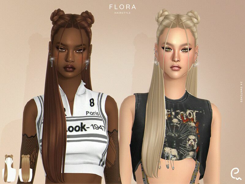 Flora Hairstyle Sims 4 CC