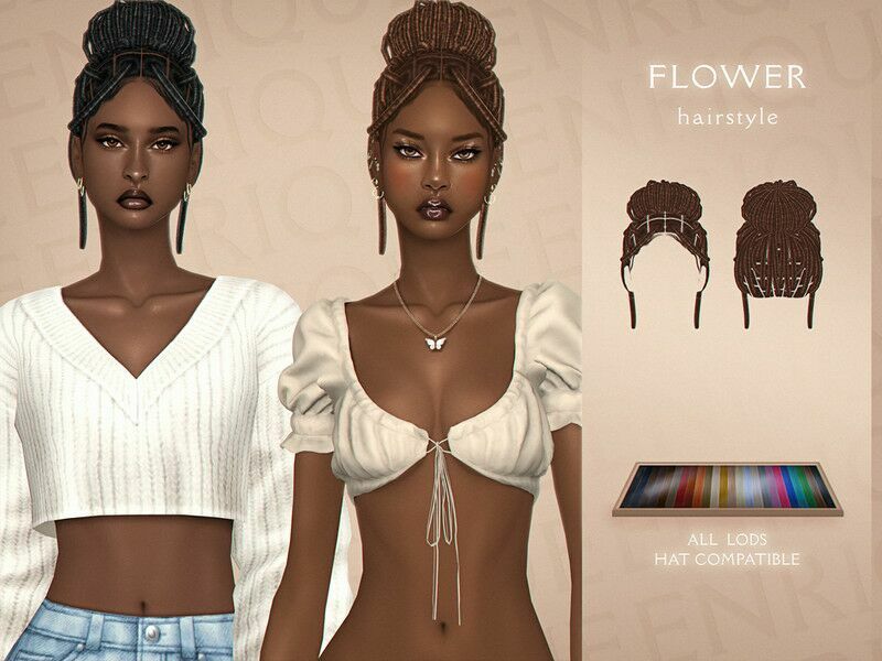 Flower Hairstyle / Female Sims 4 CC