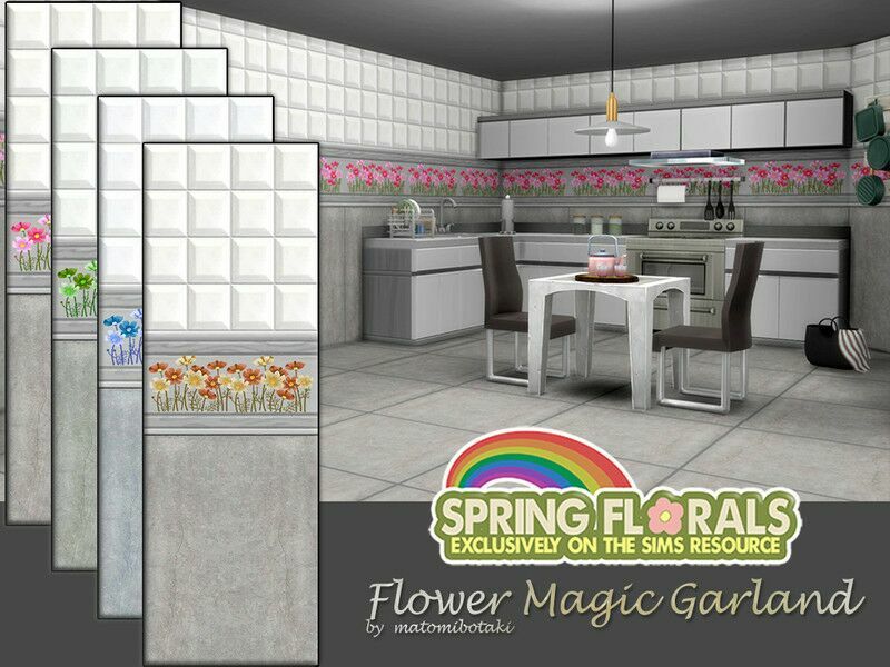 Flower Magic Garland By Matomibotaki Sims 4 CC