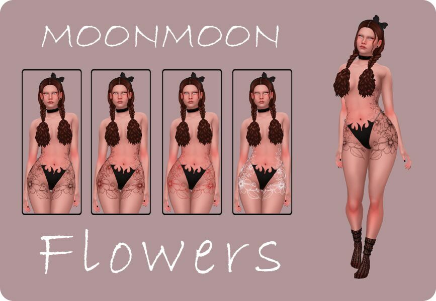 Flowers Tattoo By Moonmoonsim Sims 4 CC