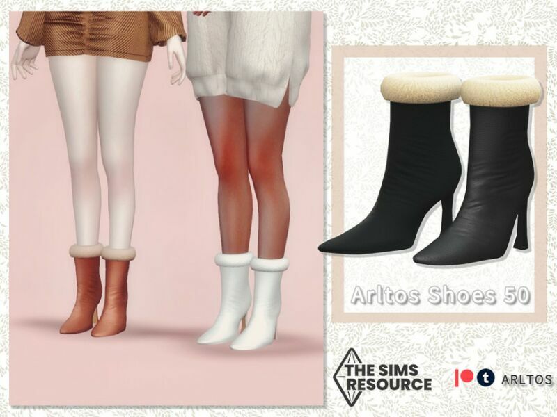 Furry Leather Boots / 50 By Arltos Sims 4 CC Download