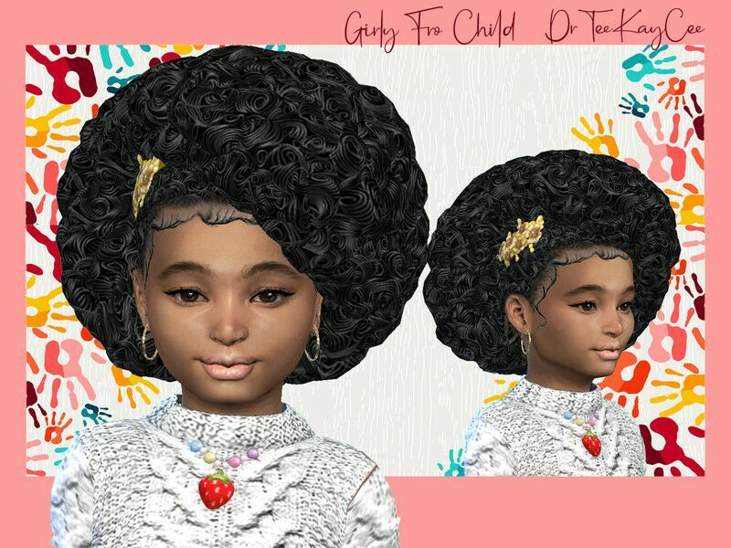 Girly FRO Child ~ Base Compatible By Drteekaycee Sims 4 CC